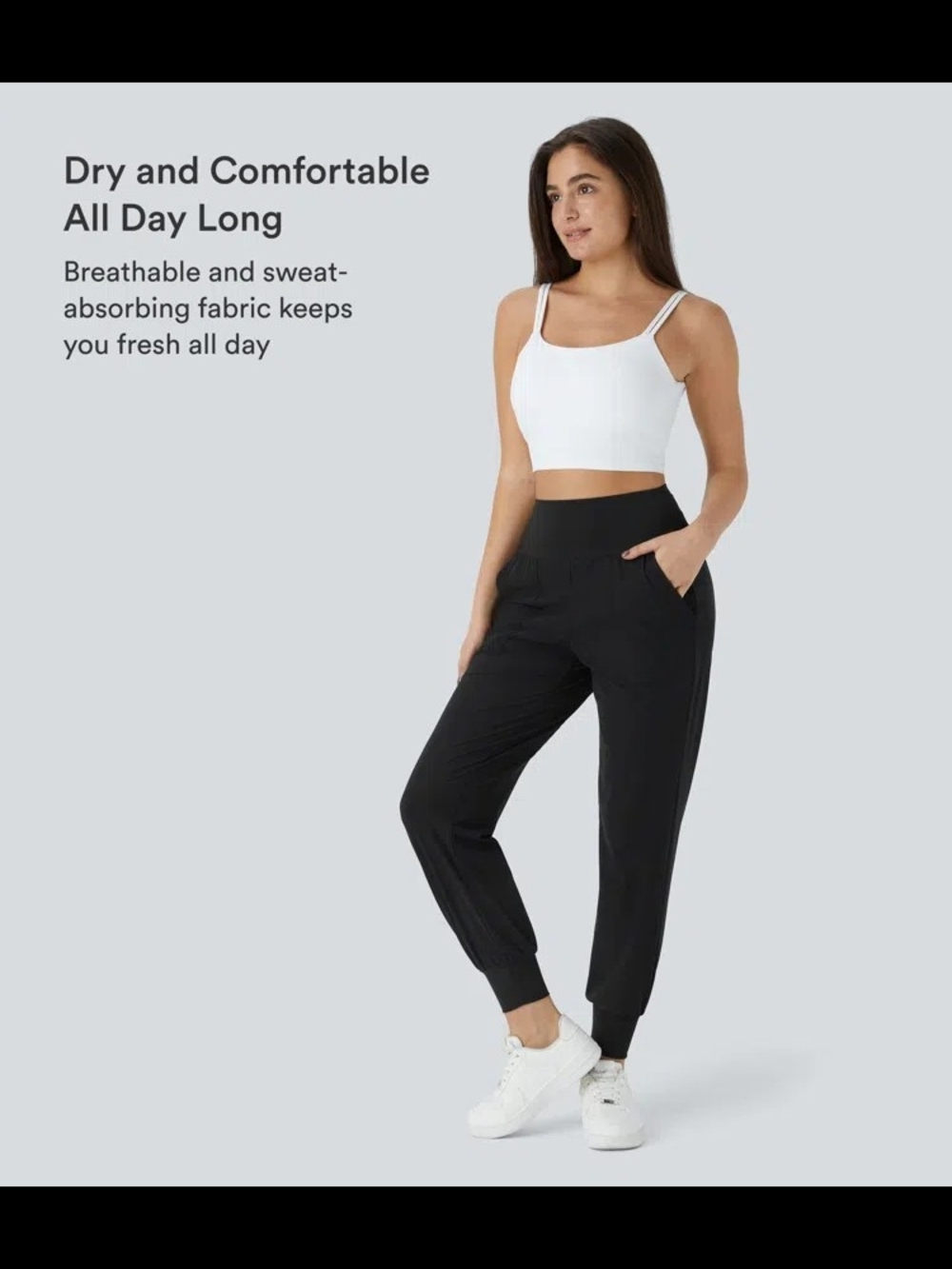 Halara High Waisted Plain Side Pocket Casual Joggers - Picture 6 of 7